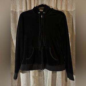 Black Zip Up Jacket, Signs on wear, tight fit and cute bedazzled zipper.